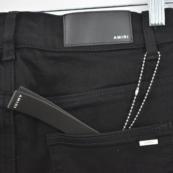 Amiri NWT Stack Jean Italian Stretch Skinny Leg Solid Black Denim Jeans Size 30 - Picture 7 of 12